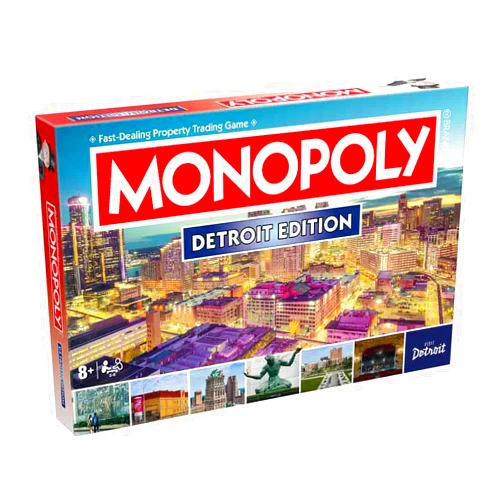 Top Trumps Monopoly Board Game Detroit MI Edition : 2-6 Players Family Board Games for Kids and Adults, Board Games for Kids 8 and up, for Kids and Adults, Ideal for Game Night