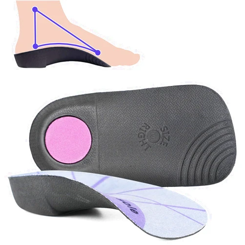 RooRuns 3/4 Arch Support for Plantar Fasciitis Relief, Orthotic Inserts for Over-Pronation, Flat Feet, Heel Pain Relief, Shoe Insoles for Men and Women