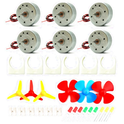 EUDAX Mini Generator Motors 3V-12V DC Motor Electric Motor for DIY Toys Wind Turbine Generator Hand Cranked Power Generator Model (Plastic Motor Holder)