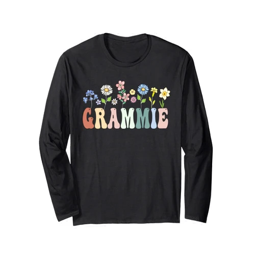 Grammie Mother's Day Gifts Flower Decorations Grammie Gifts Women Wildflower Floral Design Grammie Long Sleeve T-Shirt