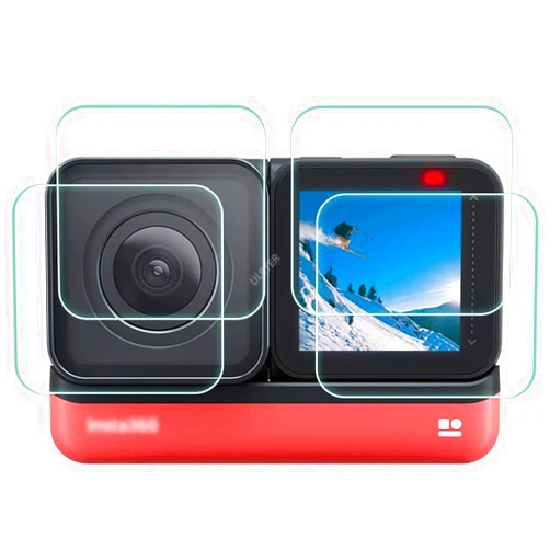 ULBTER Screen Protector for Insta360 ONE RS/ONE R, 2 Set Screen protector for LCD + 4K Wide Angle Lens, Tempered Glass Cover 0.3mm 9H Hardness Ultra-Clear