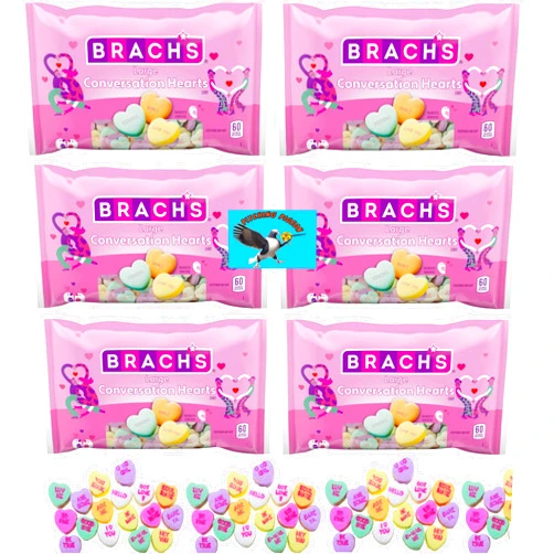 PITCHING PIGEON Large Conversation Hearts Valentine's Day Hard Candy 55 Ounces Bulk - Includes PITCHING PIGEON Brand Magnet