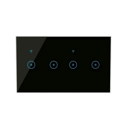 BoShiNuo WiFi Ewelink Smart Light Touch Switch EU 4/5/6 Gang WiFi Wall Switch Voice Control Compatible with Alexa Gogle Home-Black 4 Gang