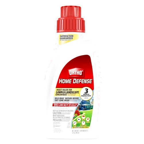 Ortho Home Defense Insect Killer for Lawn & Landscape Concentrate - Treats up to 5,300 sq. ft., For Ants, Ticks, Mosquitoes, Fleas & Spiders, Starts Working Within Minutes, 32 oz.