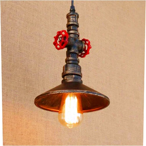 EYBOPB Industrial Steampunk Pendant Light, Water Pipe Ceiling Hanging Lamp Lighting Fixture for Kitchen Island, Bedroom, Dining Hall,Cafe, Bar, with Adjustable 39.4