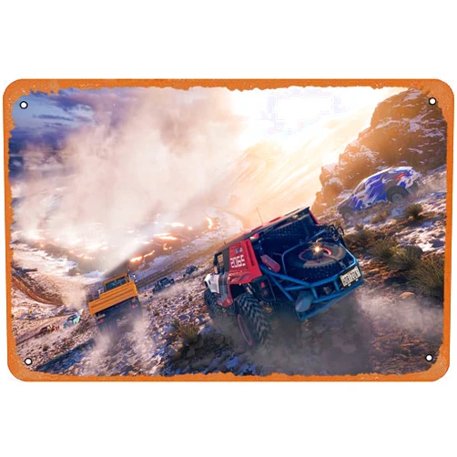 Muecddoa Forza Horizon 5 Truck Race Poster Metal Tin Sign Retro Vintage 8x12 Inch Wall Decor