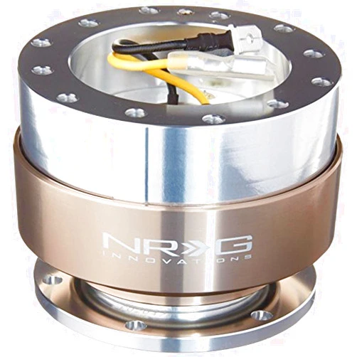 NRG Innovations NRG-SRK-100TI Race Steering Wheel Quick Release Adapter Black Body/Titanium Chrome Ring 6-Hole
