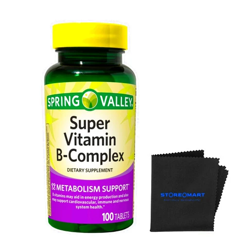 STOREOMART Spring Valley Super Vitamin B-Complex Tablets Dietary Supplement, 100 Count