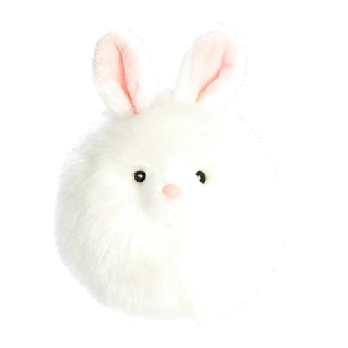 Aurora® Vibrant Spring Bunny Puff Stuffed Animal - Decorative Charm - Endless Fun - White 5 Inches