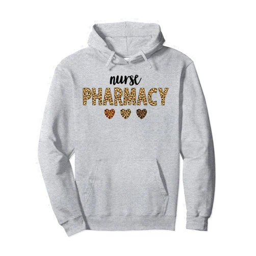 Nurse And Pharmacy Squad Men Women Apparels Pharmacy nurse Squad Leopard For Pharmacist Crew Pullover Hoodie