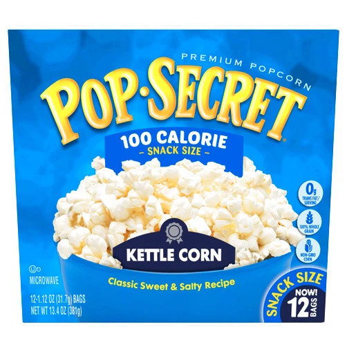 Pop Secret Popcorn, Kettle Corn, 3 Ounce Microwave Bags, 12 Count Box,1.12 Ounce (Pack of 12)