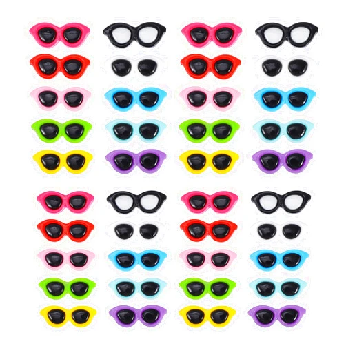 STOBOK 40Pcs Mini Sunglasses Crafts DIY Phone Case Accessories Colorful Resin Sunglasses Charm Exquisite Drip Oil Craft Sunglasses Decoration for Scrapbook Crafts Hair Clip