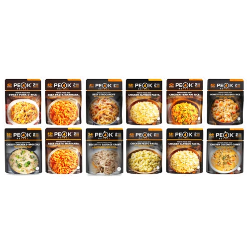 Peak Refuel Sampler Pack | 12 Total Pouches | Freeze Dried Backpacking and Camping Meals | Amazing Taste | Quick Prep Food
