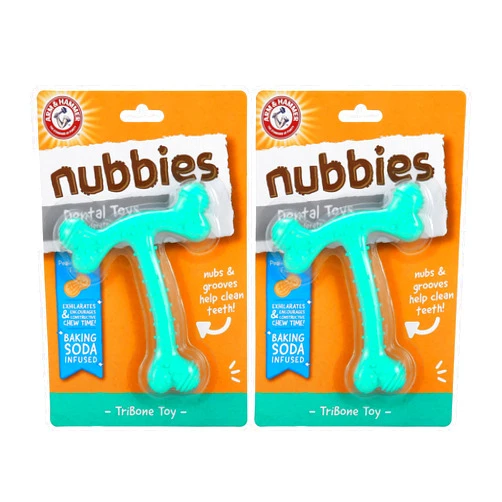 Arm & Hammer For Pets Ora-Play T-Bone Dental Chew Toy for Dogs -( Pack of 2(| Best Dog Chew Toy for The Toughest Chewers | Reduces Plaque & Tartar Buildup Without Brushing, Peanut Butter Flavor