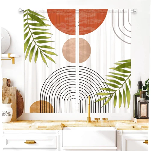 ABxinyoule Boho Kitchen Window Curtain Small Kitchen Curtains Velvet Curtain 24 x 36 inch Cafe Curtains Herb Living Room (Boho 24 x 36 in)