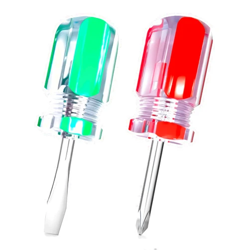 Oskal 2Pcs Magnetic Screwdriver Set - Short Pocket Screwdriver Set Magnetic Tip Slotted Screwdriver Set of Flathead - Mini Screwdriver Set Small Size Pocket Screw Driver Set