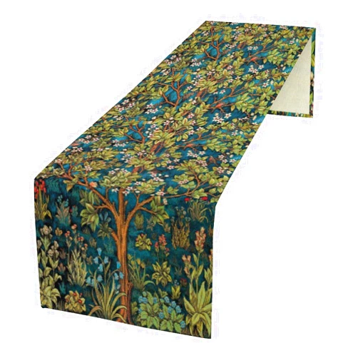 Yearn Jear William Morris Floral Table Runner, Vintage Green Botanical Printed Table Runner for Home Kitchen Dining Table Decoration,13x36 Inch