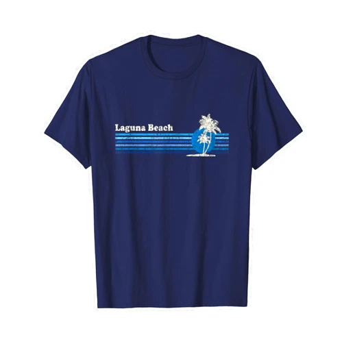 Retro Laguna Beach California CA T-Shirts & Tees Laguna Beach CA T-Shirt Vintage 80s Palm Trees Sunset Tee