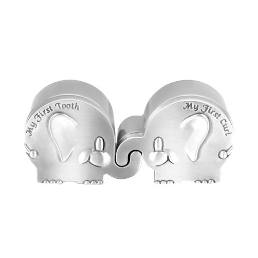 Mogoko Silver Tooth Holder, Baby First Tooth and Curl Keepsake Box Set, Teeth Fairy Containter Gift Boxes for Child Kids