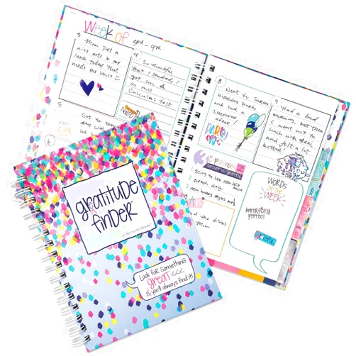 Denise Albright Gratitude Finder® 52 Week Non-Dated Journal for Women, Teens & Girls with 165 Hand-Illustrated Stickers (Confetti Party)