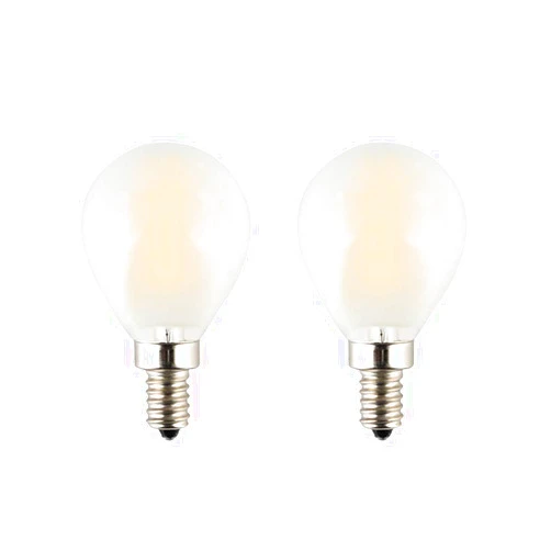OPALRAY G45(G14) Mini Globe 4W LED Dimmable Bulb, 40W Incandescent Bulb Equivalent, 2700K Warm White Light Color, E12 Small Base Candelabra Light, Frosted Glass Cover, 2 Pack