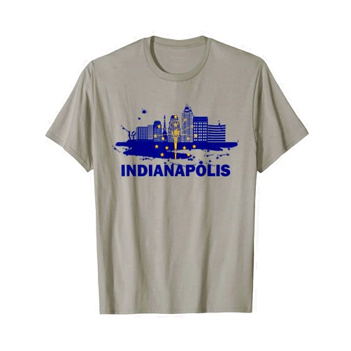 Indianapolis Indiana Home State Outfits & Designs Indiana State Flag - Indianapolis Cityscape - Indianapolis T-Shirt