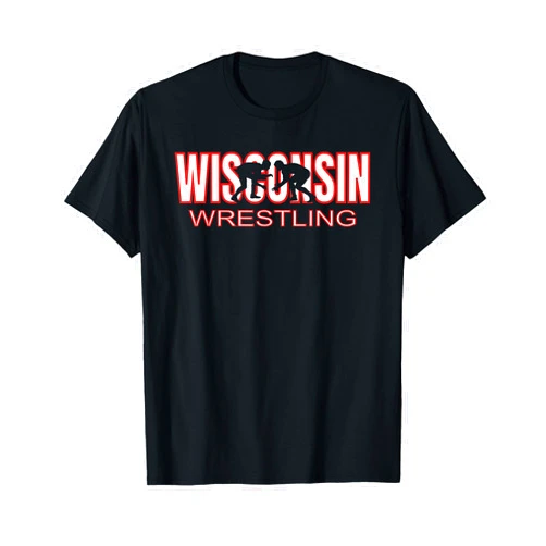 State of Wisconsin Merch Souvenir & Gifts Co. Wisconsin Wrestling Team Coach Wrestler State Pride Gift T-Shirt