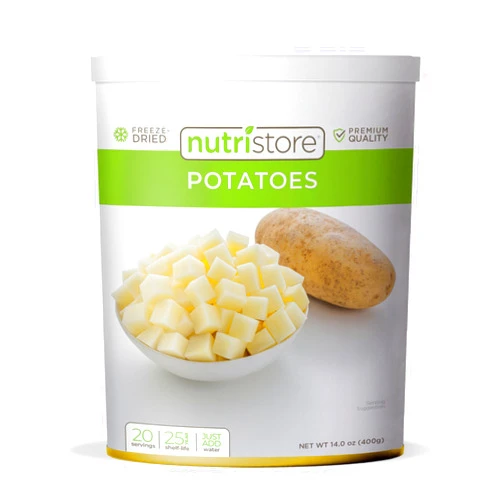 Nutristore Freeze Dried Potatoes | Premium Vegetables for Long Term Storage, Camping Meals or Recipes | Emergency Survival Canned Food Supply | Bulk #10 Can Veggies | 25 Year Shelf Life | 20 Servings