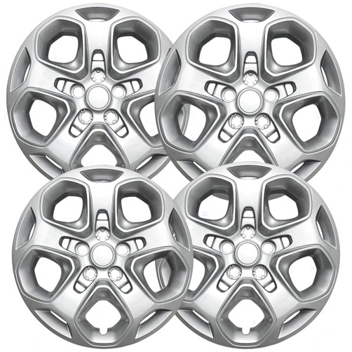 OxGord Hub-caps for 10-12 Ford Fusion (Pack of 4) Wheel Covers 17 inch Snap On Silver