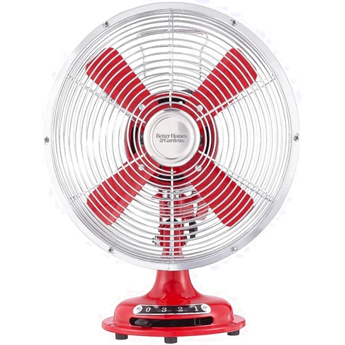 Generic ~Better~Homes and Gardens Retro Table Fan, 3-Speed Metal Tilted-Head Oscillation, 8-Inches (red) (pack of 1), BHS136163273005