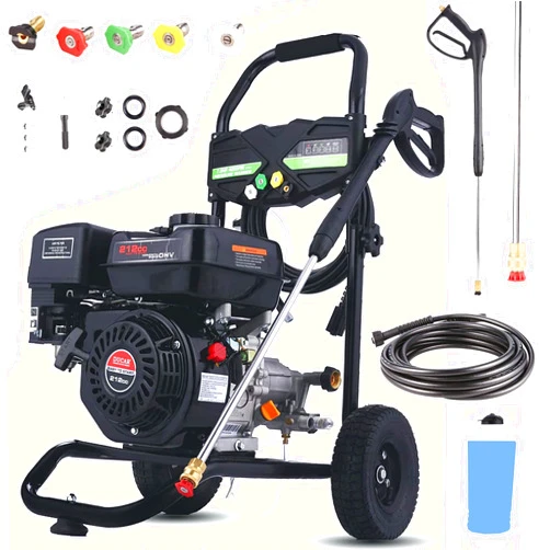 TEANDE 4200 2.8GPM Gas Pressure Washer, 4000PSI Gas Power Washer 212CC Engine, 5 Adjustable Nozzles, 25ft Hose, 1L Soap Tank, High-Pressure Washer for Home Yard Garden Car Use