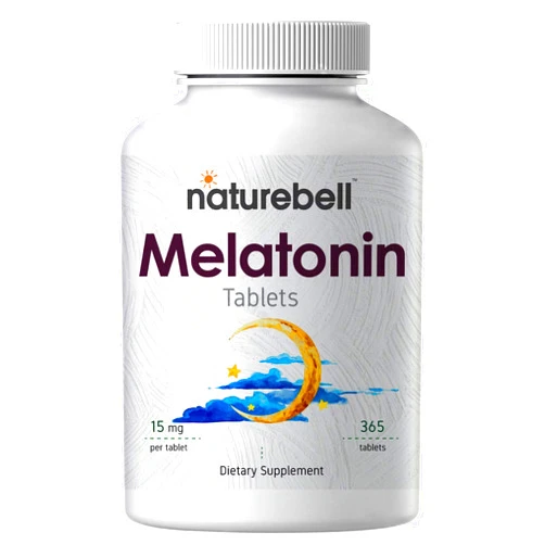 NatureBell Melatonin 15 mg 365 Tablets, for Restful Sleep, Anxiety and Insomnia Relief, No GMOs