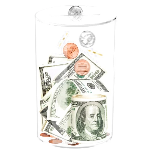 Vvciic Clear Piggy Bank for Adults Kids, Acrylic Piggy Bank Must Break to Open, Money Saving Jar for Cash Coins, Unopenable Money jar Boys Girls Birthday Gift(Clear, 6.29