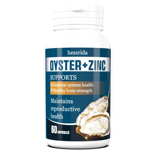 Hessrida Oysters Extract Capsules with Zinc Powder, Oyster Supplements for Men ＆ Women, Natural & Secure Oyster Pills, Help Immune System, Reproductive Systems & Bone Strength Health, 60 Capsules