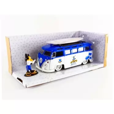 Jada Toys Disney Mickey and Friends 1:24 Volkswagen T1 Bus Die-cast Car w/ 2.75