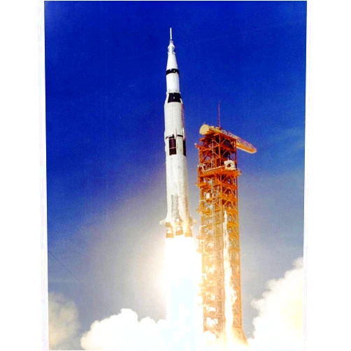 Wee Blue Coo Space Apollo 11 Launch Saturn V Rocket Blast Thrust Flame USA Unframed Wall Art Print Poster Home Decor Premium