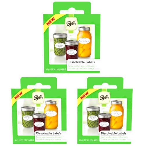 Jarden Ball Dissolvable Canning Labels, 60-Labels per Pack (3-Packs Total)