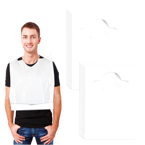Nonley Disposable Bibs 30/50/100 Pack -Disposable Adults Bibs for Elderly Women and Senior Men Eating