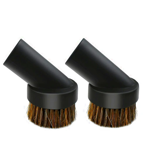 Yuntop 2 Pcs Black Round Dust Brush 1.25'' Vacuum Hose 25mm Horse Hair for Most Vacuum Cleaners Accessories