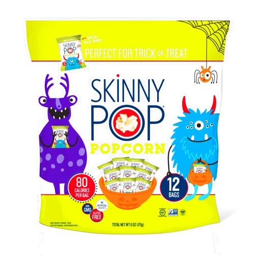 Pirate's Booty SkinnyPop Original Popcorn, Gluten Free, Non-GMO, Healthy Snacks, Halloween Trick or Treat Bags, 6 Oz (0.5 Oz Individual Size Bags), Pack of 12