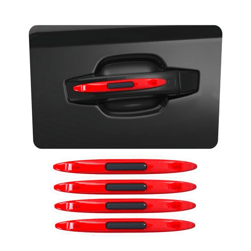 Suvnie 4 PCS Car Door Edge Guard Protectors, Anti-Collision Silicone Auto Door Edge Trim Strip, Electrostatic Eliminating Strip with Air Bag, Universal Vehicle Exterior Accessories (Red)