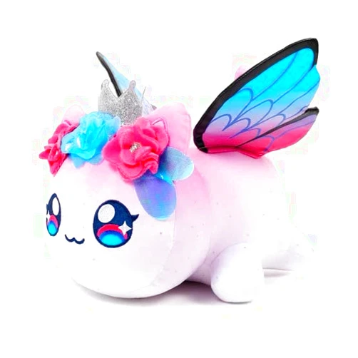 BINYAT Cat Meemeows Plushies Meemeows Angel and Demon Cat Plushie Cat Food Plushies Cat Mee Meow Anime Cartoon Cat Stuffed Figure Toy Plush Pillow Gift for Fans Kids (Butterfly Cat)