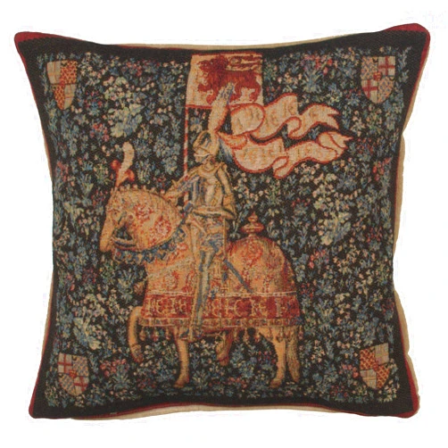 C Charlotte Home Furnishings Inc The Knight French Tapestry Cushion - 19 in. x 19 in. Wool/Cotton/Others by Charlotte Home Furnishings