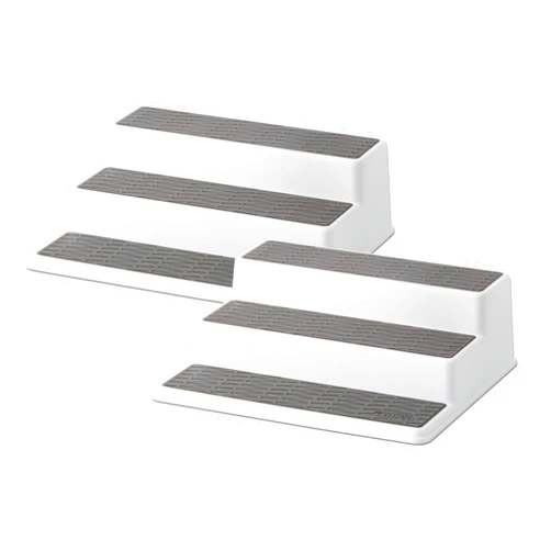 Copco Grey 2 Non-Skid 3-Tier Spice Rack Organizer for Pantry, 2-Pack, 10-Inch