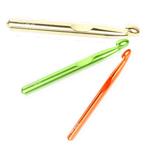 Katech 3PCS Large Crochet Hook Set, 15mm 12mm 10mm Big Huge Crochet Hooks Crochet Needles Aluminum Large Crochet Hooks for Chunky Yarn- Large Crochet Hook- Ergonomic Handle for Arthritic Hands