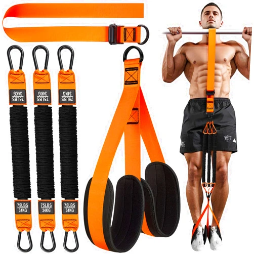 HPYGN Two Foots Pull Up Assistance Bands, Heavy Duty Resistance Band for Pull Up Bar, Adjustable Weight/Size with Fabric Feet/Knee Rest, Bands for Pull Up Assist for Strength Training, Pull Up