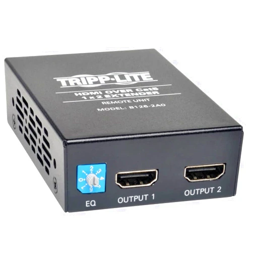 Tripp Lite 2-Port HDMI over Cat5/Cat6 Active Extender/Splitter, Remote Receiver for Video and Audio, 1080p @ 60 Hz, Up to 200-ft. (B126-2A0)