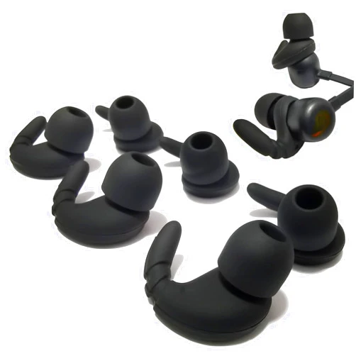 Mijusun Silicone Sport Ear Hooks Tips for Beats Flex, Beats Stuido Buds Eartips Replacement Ear Tips for Beats Flex Earbuds 3 Pairs Medium Black