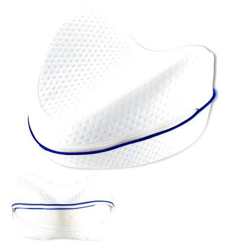 CIMERAC Leg & Knee Foam Support Pillow for Sleeping for Back Pain,Leg Pillow for Sleeping On Side, Memory Foam Cushion Knee Support Pillows (White)