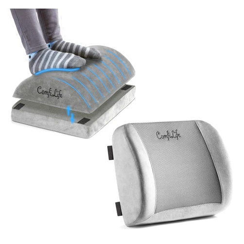 ComfiLife Gel Enhanced Seat Cushion & Foot Rest Bundle – All-Day Comfort and Ergonomic Support for Sitting